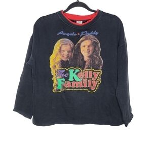 Vintage 80s The Kelly Family Band Womens Crop Graphic Crewneck Sweatshirt Size M